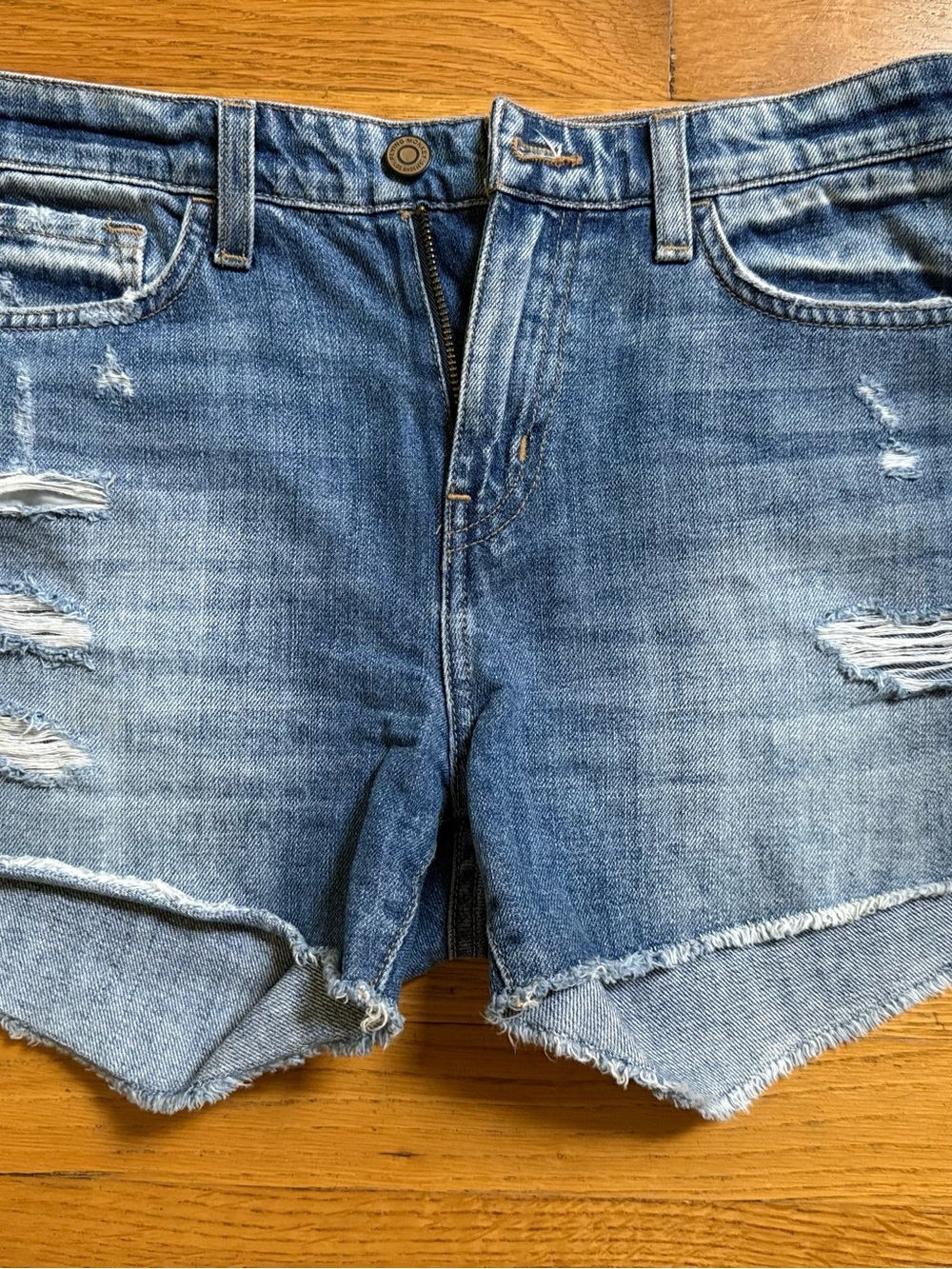 Flying Monkey Light Blue Distressed Denim Cutoff Shorts